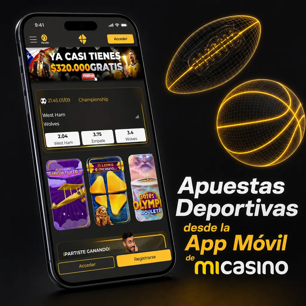 Apuestas deportivas en vivo y pre partido desde la app móvil de Micasino, con cuotas actualizadas y estadísticas en tiempo real