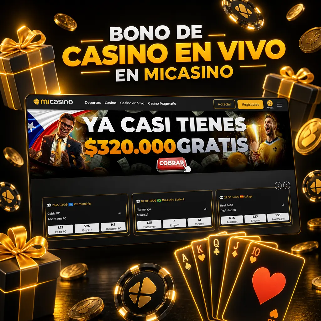 Bono de bienvenida de casino en vivo en Micasino: 100% extra en el primer depósito para slots y mesas, con rollover x35.