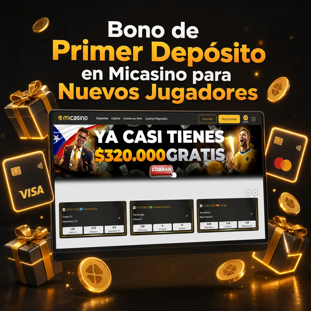 Bono de primer depósito en Micasino: 100% extra para deportes o casino, según la preferencia del nuevo jugador.