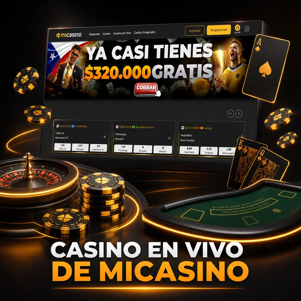Casino en vivo de Micasino con crupieres reales: ruleta, blackjack, bacará, póker y game shows como Crazy Time.