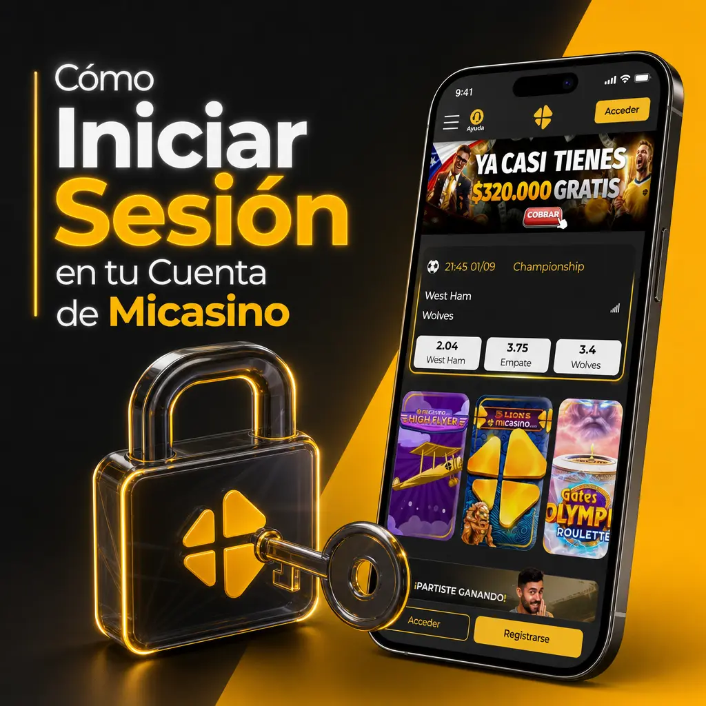 Pasos para iniciar sesión en Micasino: ingresá tu teléfono o email, escribí tu contraseña y accedé a tu perfil y saldo.