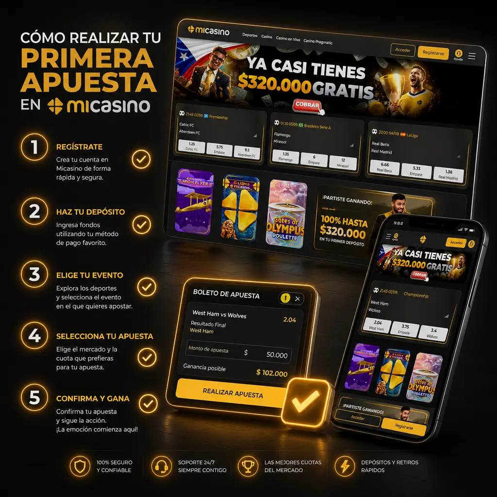 Guía paso a paso para realizar tu primera apuesta deportiva en Micasino, desde el registro hasta confirmar el ticket