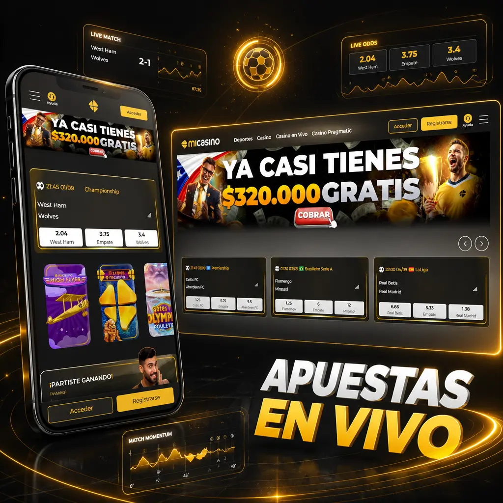 Cuotas en vivo de Micasino con estadísticas en pantalla para fútbol, tenis, básquet, eSports y vóley.