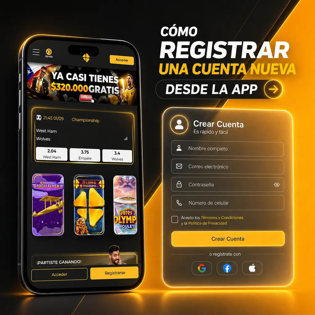 Guía paso a paso para registrarte en la app de Micasino y activar el bono de bienvenida en minutos.