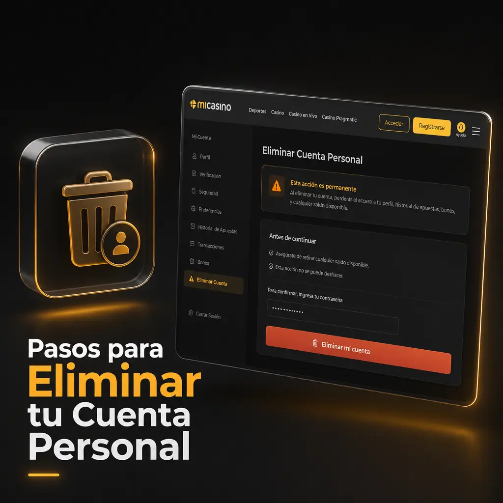 Pasos para eliminar tu cuenta personal en Micasino: configuración, cierre de cuenta y confirmación por correo electrónico