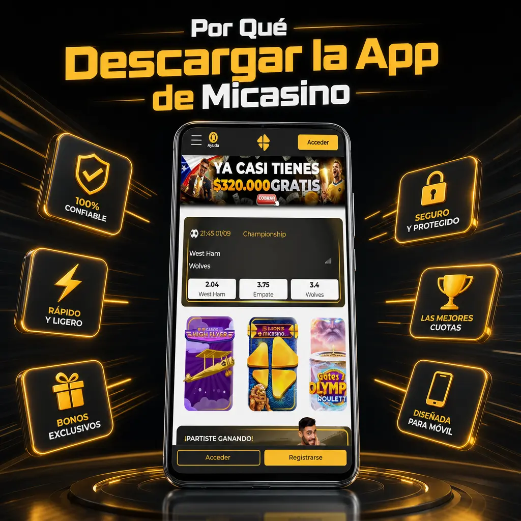 App de Micasino: carga rápida, apuestas y juegos de casino con acceso directo, notificaciones push y depósitos vía Mercado Pago.