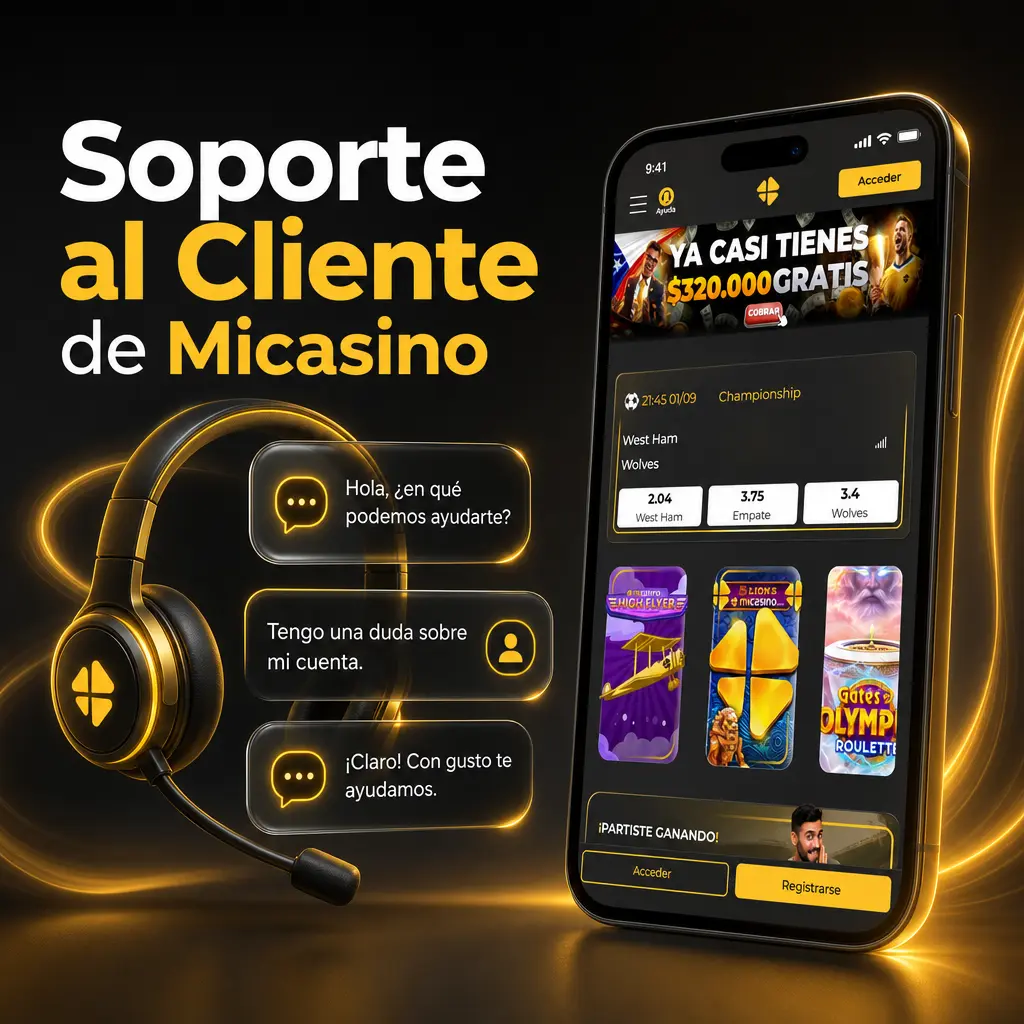 Equipo de soporte de Micasino atendiendo consultas de depósitos y retiros en español por chat, correo y WhatsApp.